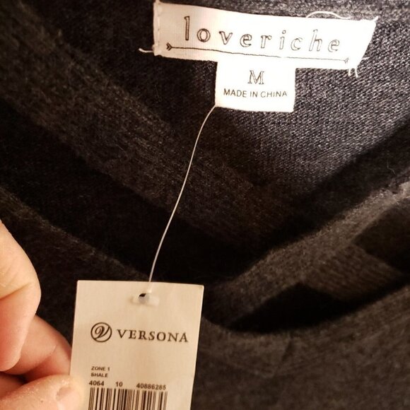 Love Riche Womens New Grey Front Cut Out Sweater Medium - Picture 5 of 7